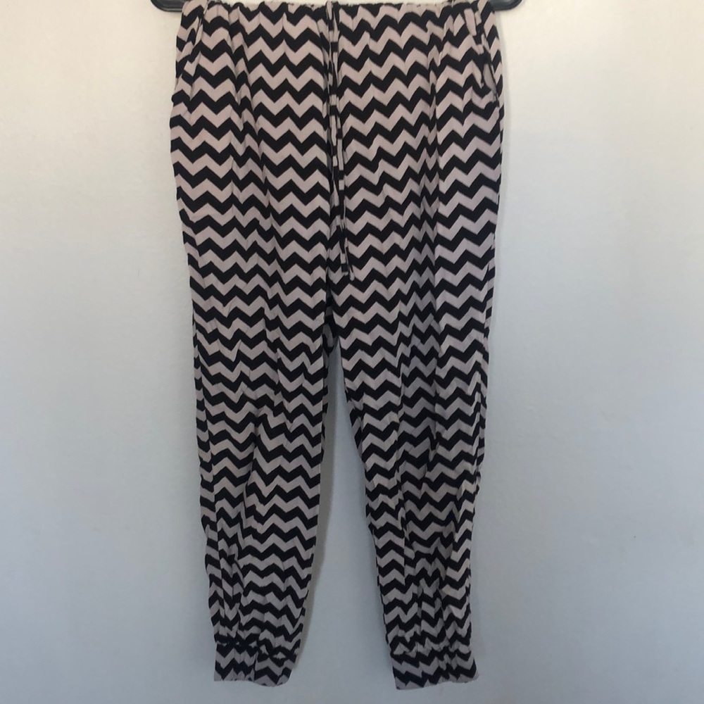 Black and white joggers